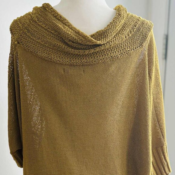 Sarah Pacini Verdant Dijon Linen-Blend Open-Work Asymmetric Knit Sweater – OS - Picture 5 of 13